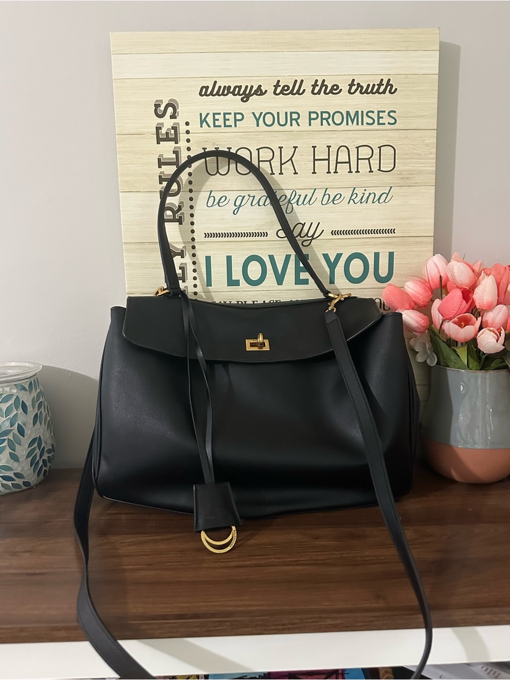 Like New Black Balenciaga Large Rodeo Bag